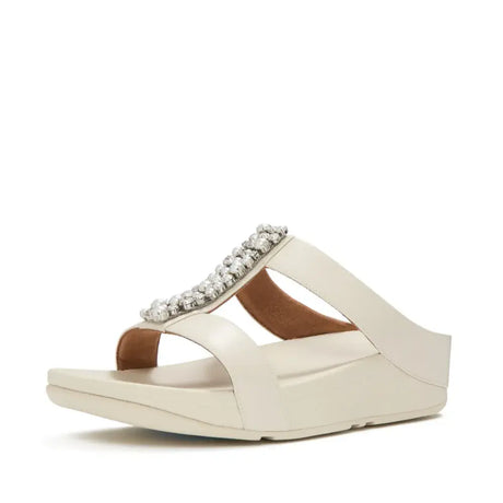 Fitflop Fino Pearls & Crystals H-Bar Sandal - Beige