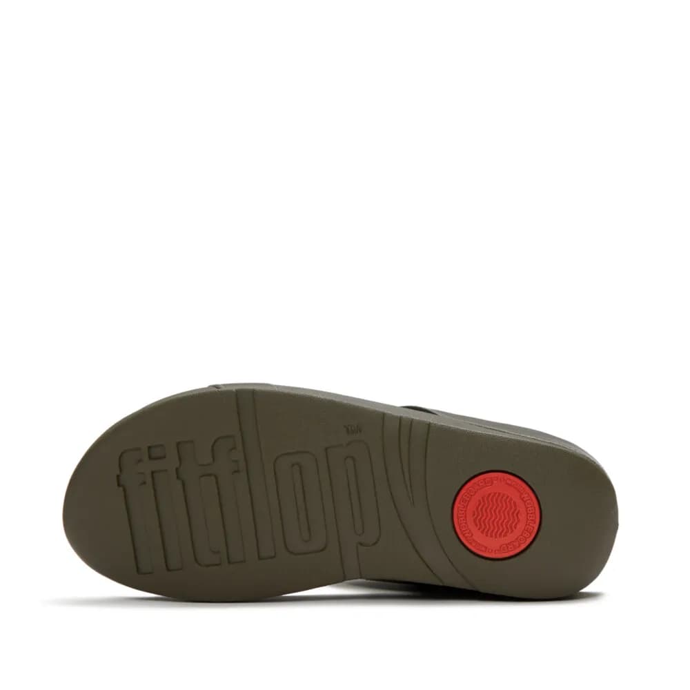 Fitflop Fino Pearls & Crystals H-Bar Sandal - Deep Olive