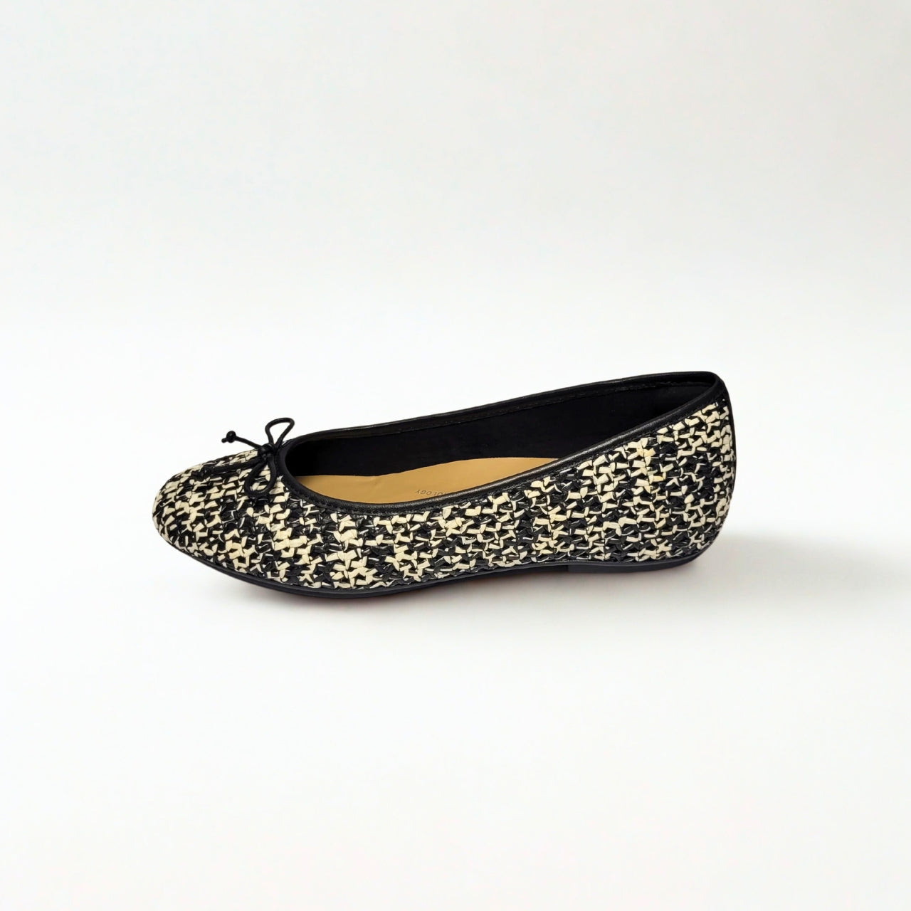FitFlop Delicato black and ivory woven flats with nappa leather bow, slip-on design, and Dynamicush comfort technology 3