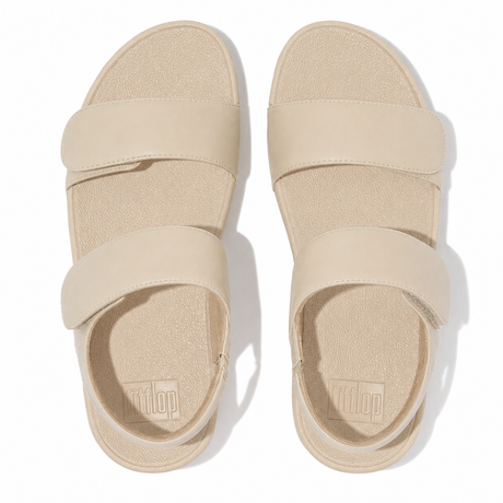 Fitflop Lulu Adjustable Leather Back-Strap Sandal - Hazy Taupe