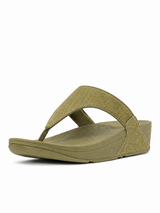 Fitflop Lulu Shimmerglitz Toe-Post Sandal - Deep Olive