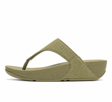 Fitflop Lulu Shimmerglitz Toe-Post Sandal - Deep Olive