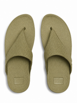 Fitflop Lulu Shimmerglitz Toe-Post Sandal - Deep Olive