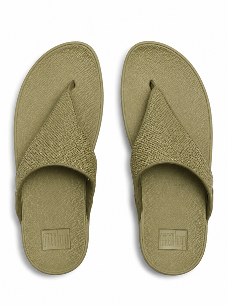 Fitflop Lulu Shimmerglitz Toe-Post Sandal - Deep Olive