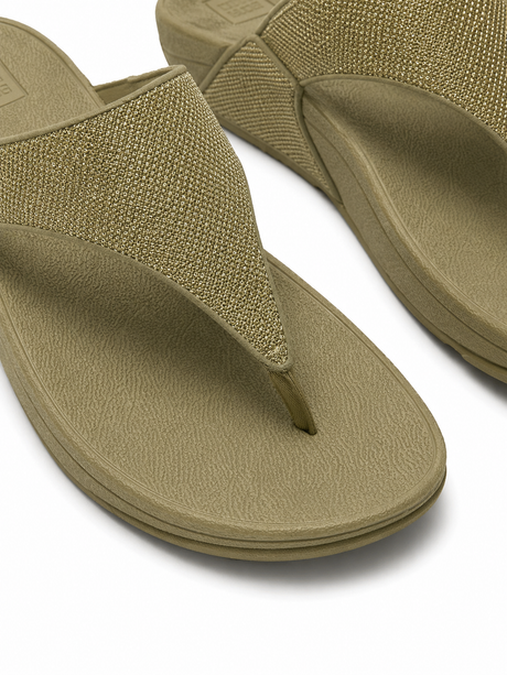 Fitflop Lulu Shimmerglitz Toe-Post Sandal - Deep Olive