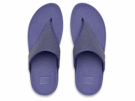 Fitflop Lulu Shimmerglitz Toe-Post Sandal - Nightfall Blue
