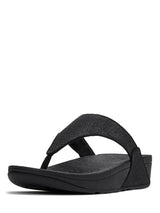 Fitflop Lulu Shimmerglitz Toe-Post Sandal - Black