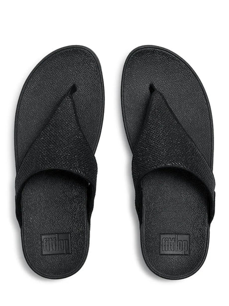 Fitflop Lulu Shimmerglitz Toe-Post Sandal - Black