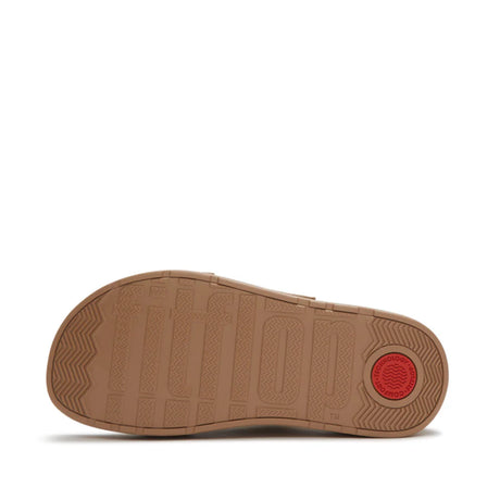Fitflop GEN-FF Max Buckle Stripe-Webbing Two-Bar Slides - Turmeric/Tan