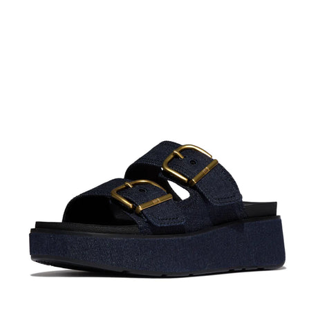 Fitflop Denim Gen-ff Max Buckle Two Bar Slides – side view