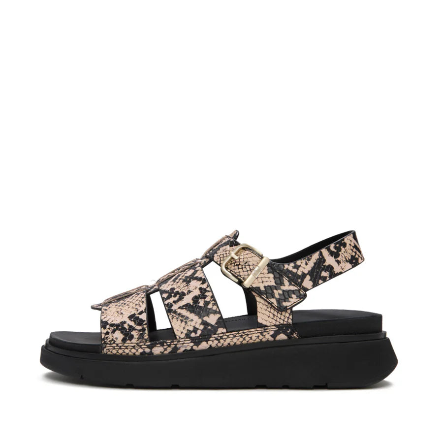 Fitflop GEN-FF Fisherman Sandals - Snake (Hazy Taupe/Black)