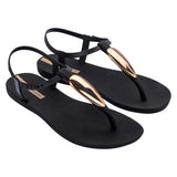 Ipanema Class Luxury Sandal - Black Gold angled pair