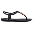 Ipanema Class Luxury Sandal - Black Gold side view