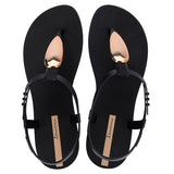 Ipanema Class Luxury Sandal - Black Gold top view
