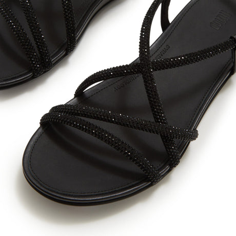Fitflop Black Gracie Crystal Strappy Sandals – detail shot