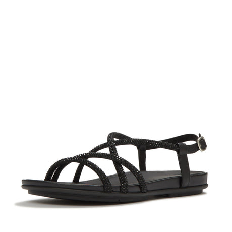 Fitflop Black Gracie Crystal Strappy Sandals – side view