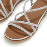Fitflop Silver Gracie Crystal Strappy Sandals – detail shot