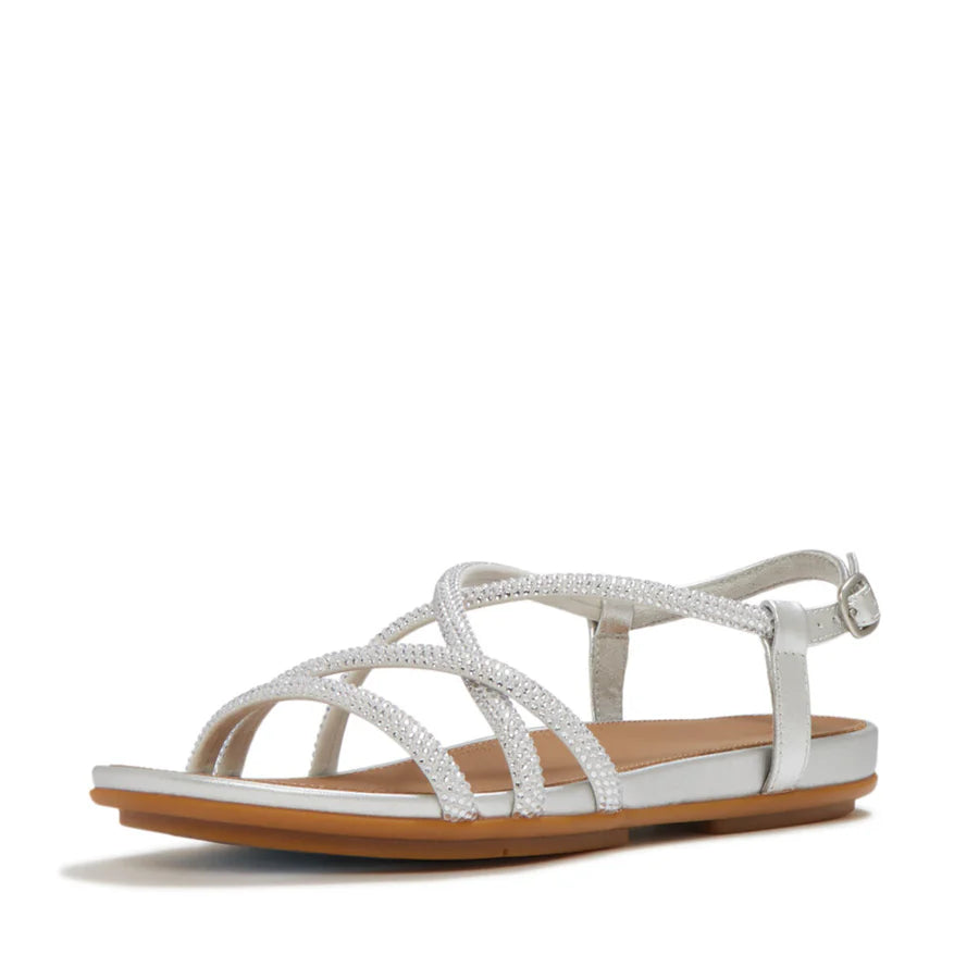 Fitflop Silver Gracie Crystal Strappy Sandals – side view