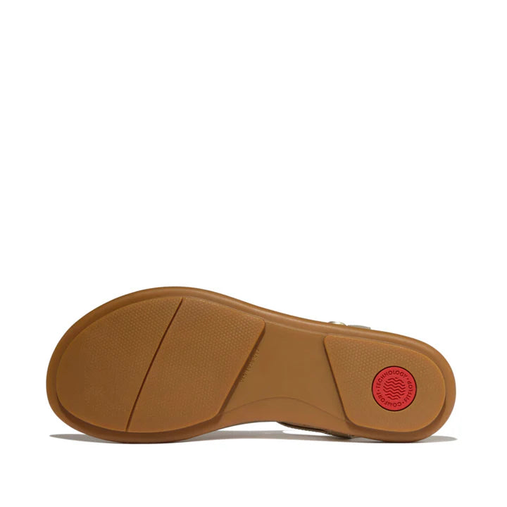 Fitflop White Gracie Ultra Jewel Leather Sandal – front view