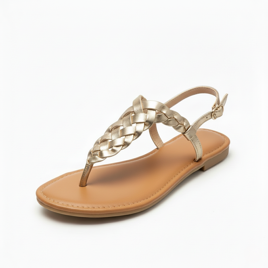 Andreoli gold leather INTERTWINED slingback