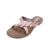 Gia Metallic Peach Leather Twisted Slip In – product image 1