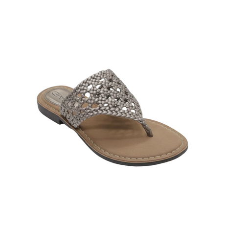 Gia Pewter Leather Weave Toe Post Slip In – product image 1
