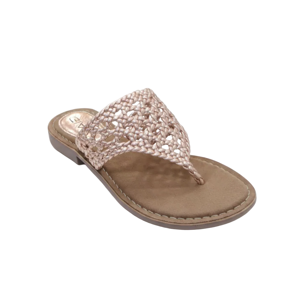Gia Rosegold Leather Weave Toe Post Slip In – product image 1
