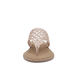 Gia Rosegold Leather Weave Toe Post Slip In – front view