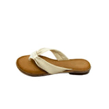 Gia beige leather knot sandals with cushioned insole, slip-on design, and knotted strap detail – chic women’s summer footwear for casual wear, holidays, and resort style.