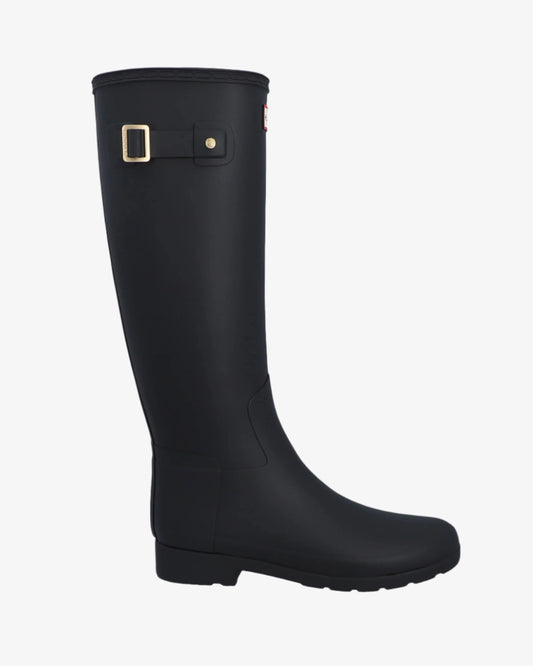 Hunter Refined Gold Trim Tall Wellington Boot - Black