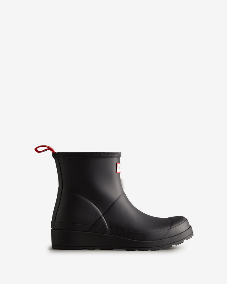Hunter Play Short Wellington black waterproof ankle boot natural rubber 3