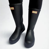 Hunter Play Tall Wellington black waterproof mid-calf rubber boot vegan 1