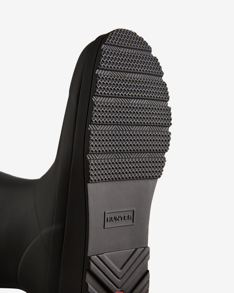 Hunter Play Tall Wellington black waterproof mid-calf rubber boot vegan 5