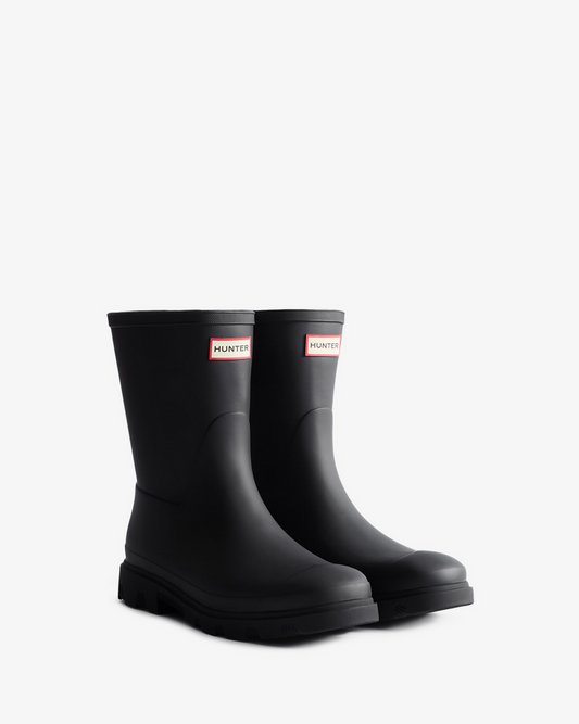 Hunter Men’s Downpour Short black waterproof rubber boot vegan lightweight 1