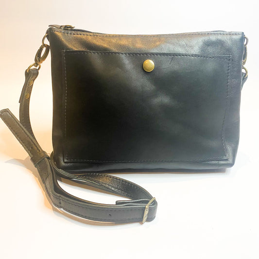 Gia leather black crossbody bag