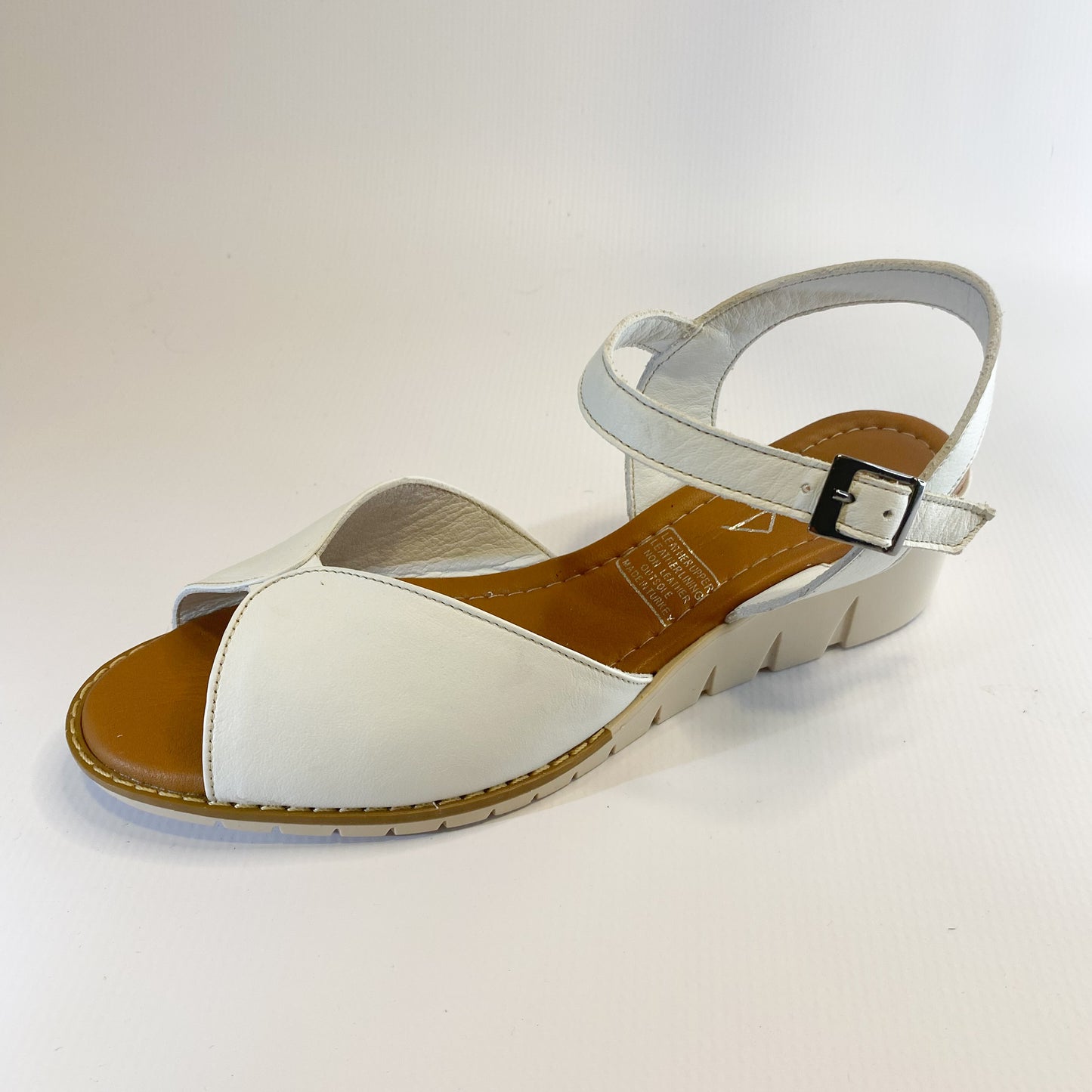 Gia white leather wedge sandal