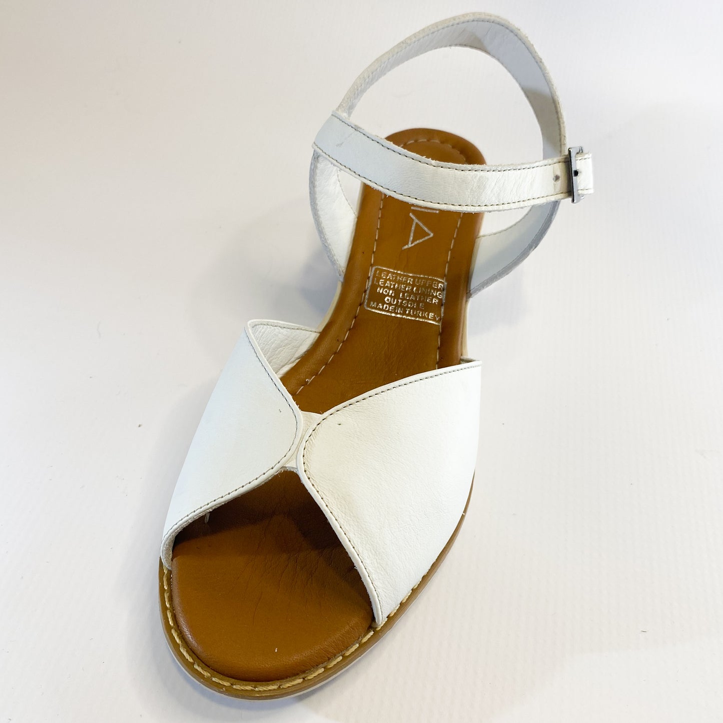 Gia white leather wedge sandal