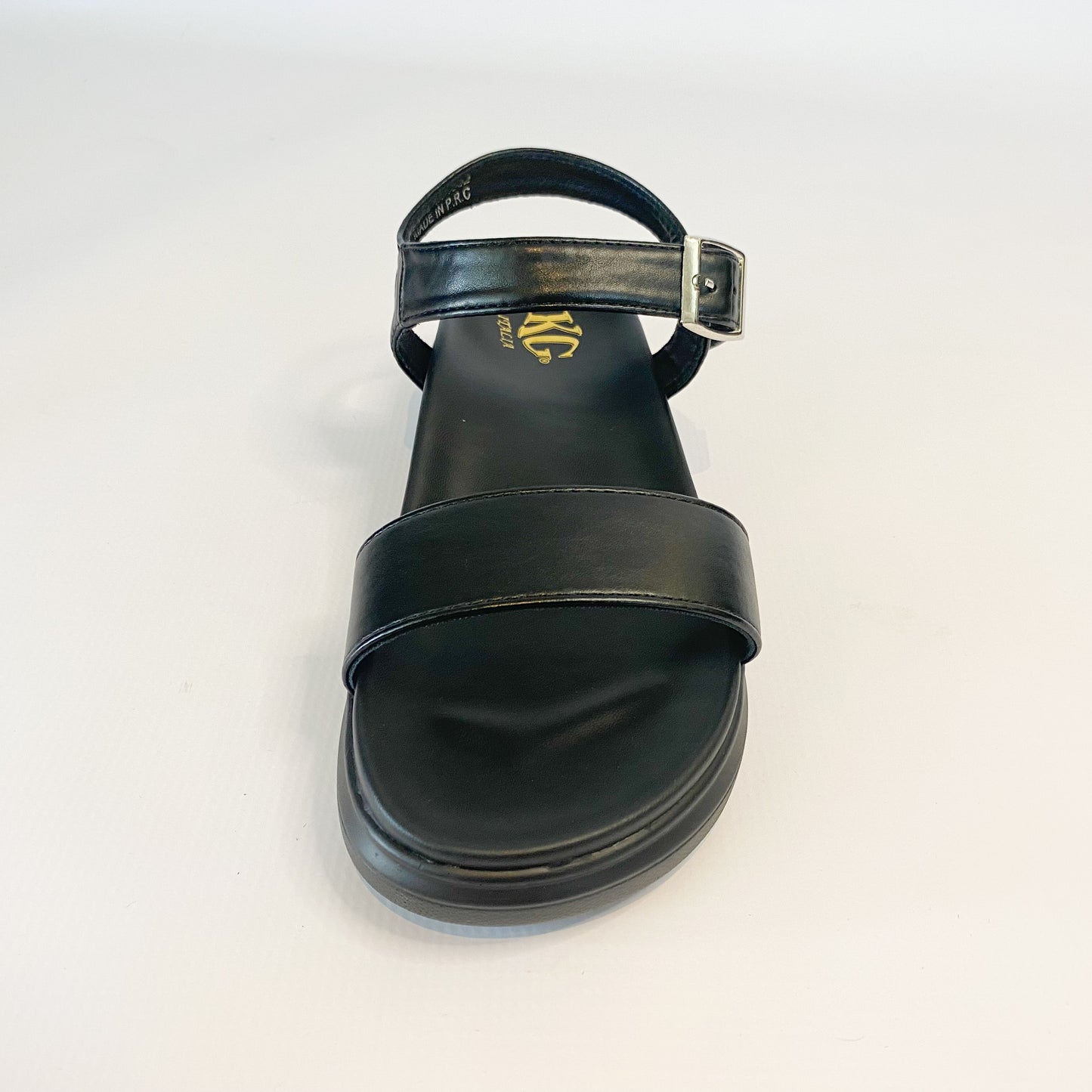 KG black ankle strap sandal