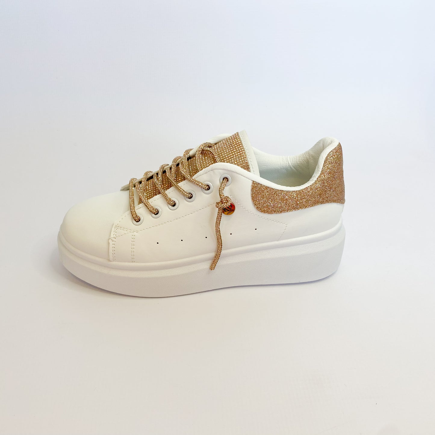 KG white / rosegold glitter sneaker