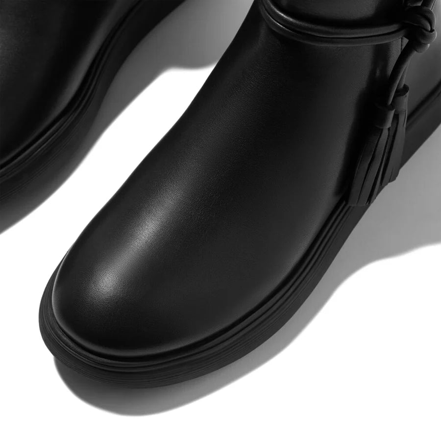 Fitflop iQ-COMFF Tassel Leather Short Boots - Black