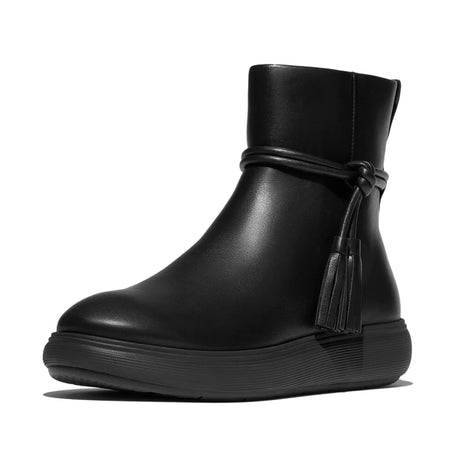 Fitflop iQ-COMFF Tassel Leather Short Boots - Black