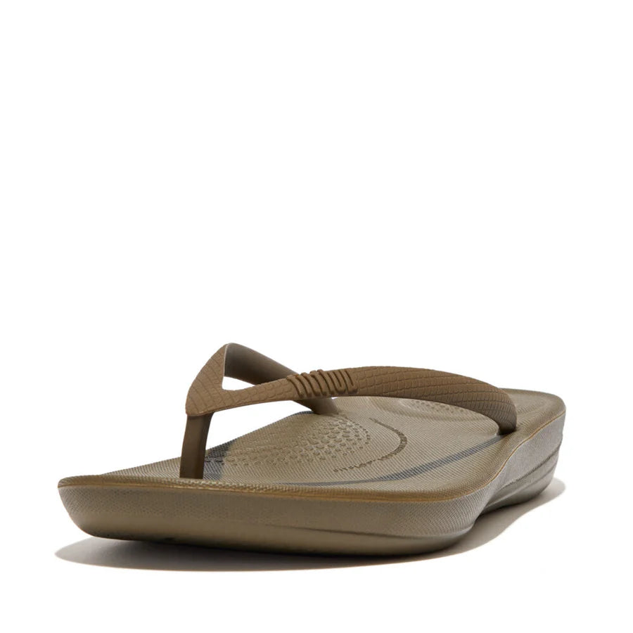 Fitflop Olive Iqushion Ergonomic Flip-flops – side view