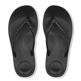 Fitflop Iqushion Sparkle Ergonomic Flip-flops - Black