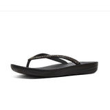 Fitflop Iqushion Sparkle Ergonomic Flip-flops - Black