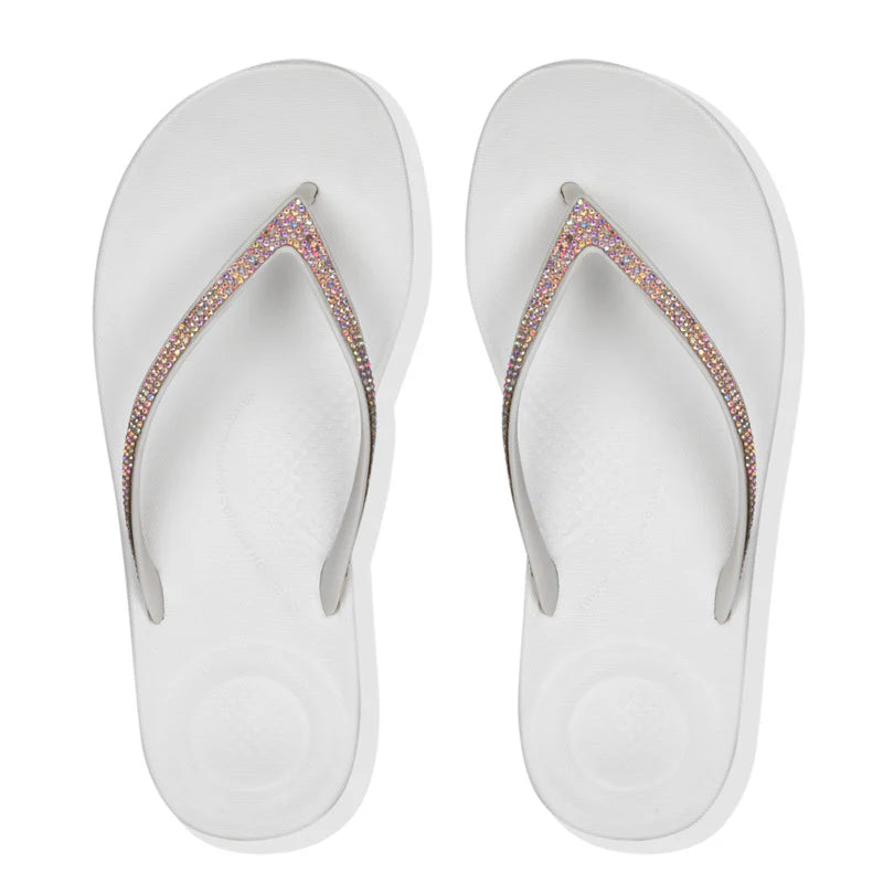 Fitflop Iqushion Sparkle Ergonomic Flip-flops - Urban  White