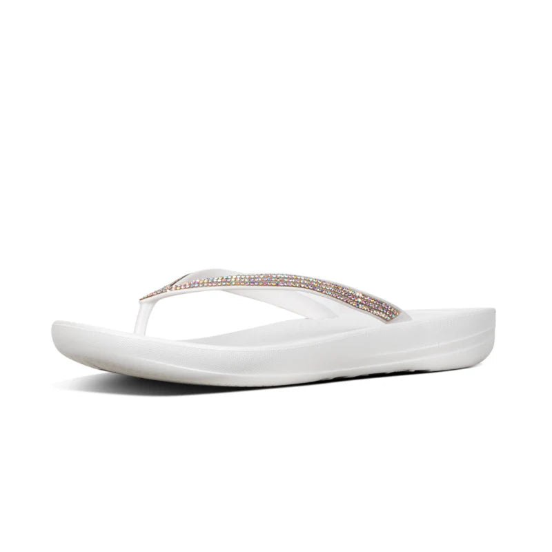 Fitflop Iqushion Sparkle Ergonomic Flip-flops - Urban  White