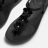 Fitflop IQUSHION Splash Flower T-Bar Sandals - Black