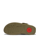 Fitflop Camo Green Lulu Adjustable Leather Toepost Sandal – front view