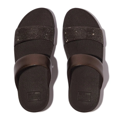 Fitflop LULU Crystal Slide Sandal - Chocolate Brown