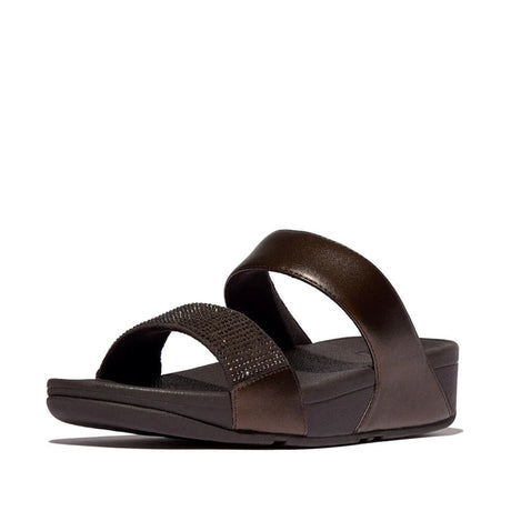 Fitflop LULU Crystal Slide Sandal - Chocolate Brown